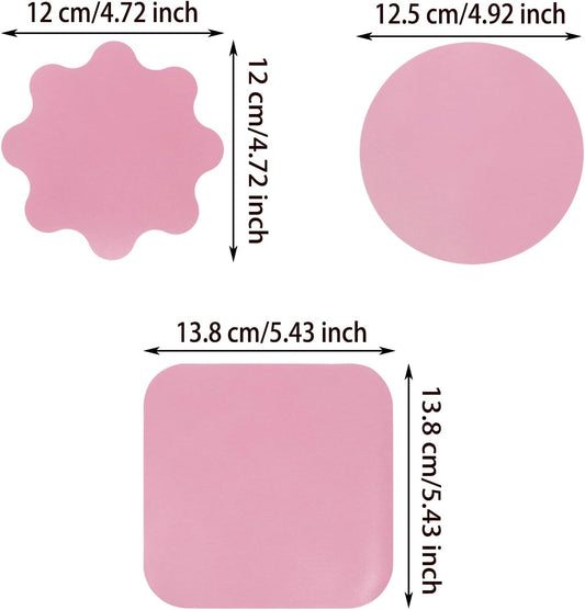 ONLYKXY 3pcs Mixed Shape Silicone Funny Coasters for Drinks Desk Decor,Cute Non-Slip Cup Mat Pastel Color Coffee Coaster for Table Home,Office,Bar,Kitchen,Hot & Cold Tea,Beer,Mugs,Cocktails (Pink)