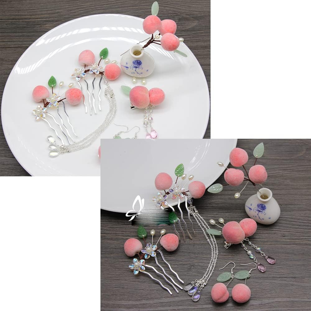 Fake Peach Artificial Fruit Lifelike for Home Kitchen Festival Party Decoration 30PCS