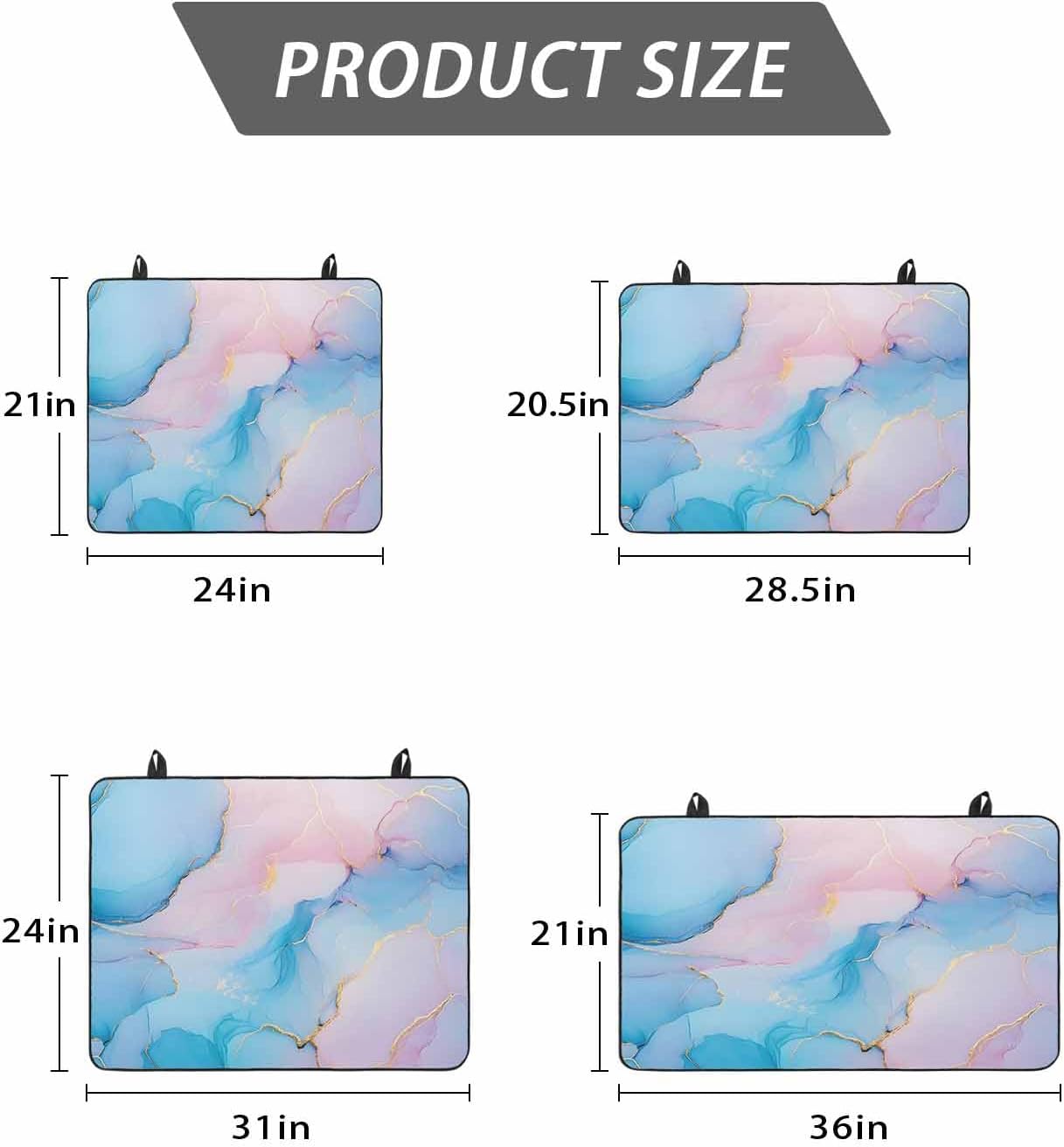 Light Pink Blue Marble Stove Top Cover for Electric Stove Modern Art Abstract Gold Texture Ombre Heat Insulation Stove Mat for Glass Top Flat Cooktop Countertop Protector Dish Drying Mat 28.5"x20.5"