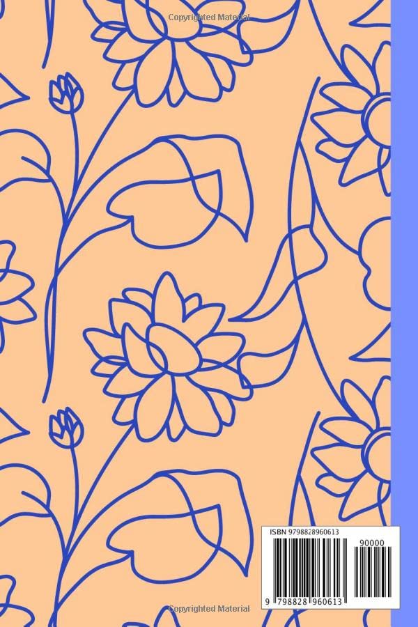 Composition Notebook: Blue Peach Pastel Art Flower Cover Design Journal Diary for Journaling to Write In, 6x9" 120 pages Blank Lined College Ruled ... Students, Teachers, Women, Men, College