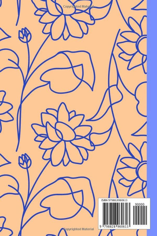 Composition Notebook: Blue Peach Pastel Art Flower Cover Design Journal Diary for Journaling to Write In, 6x9" 120 pages Blank Lined College Ruled ... Students, Teachers, Women, Men, College