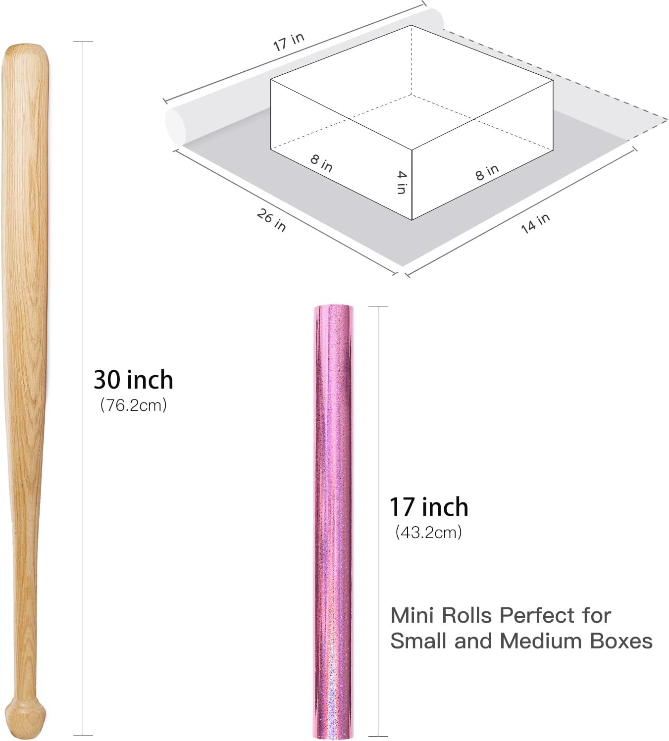 RUSPEPA Pink Holographic Wrapping Paper Roll for Girls, Valentine's Day Pink Stars Gift Wrap for Birthday, Wedding, Mother's Day, Christmas, 17 Inches x 16.4 Feet