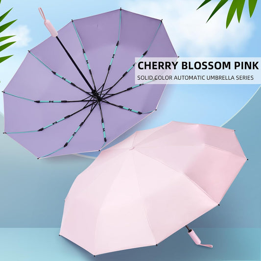Folding Umbrella Anti-UV Compact Durable Folding Umbrella Auto Open Close Windproof Travel Umbrella Premium Grip Fits Backpack
