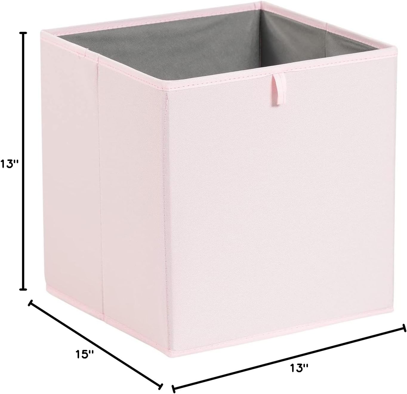 Amazon Basics Collapsible Cube Organizer Bins, Closet Storage Organizer Baskets for Shelves, Space-Saving, 13" x 15" x 13", Peony Pink, Pack of 6