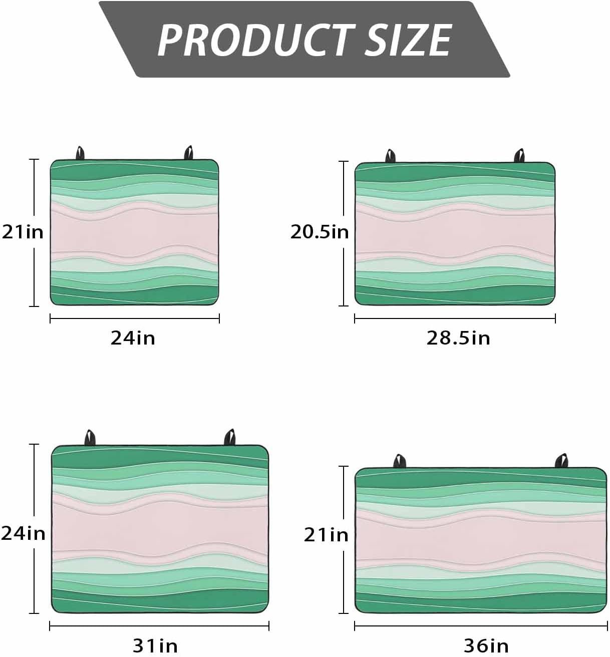 Stove Top Covers for Electric Stove, Green Stripes Induction Cooktop Cover Protector, Light Pink Ombre Simple Abstract Lines Range Mat for Glass Top Stove, Dish Drying Mat Kitchen Countertop, 28"x20"