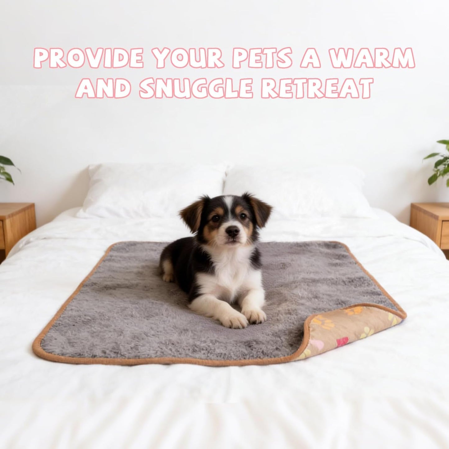YUEPET Waterproof Dog Blankets, 2 Pack Washable Dog Blankets for Bed Couch Sofa Protector Fleece Flannel Puppy Blanket Soft Plush Reversible Throw Blanket for Medium Dogs Cats 30"×20"(Pink+Brown)
