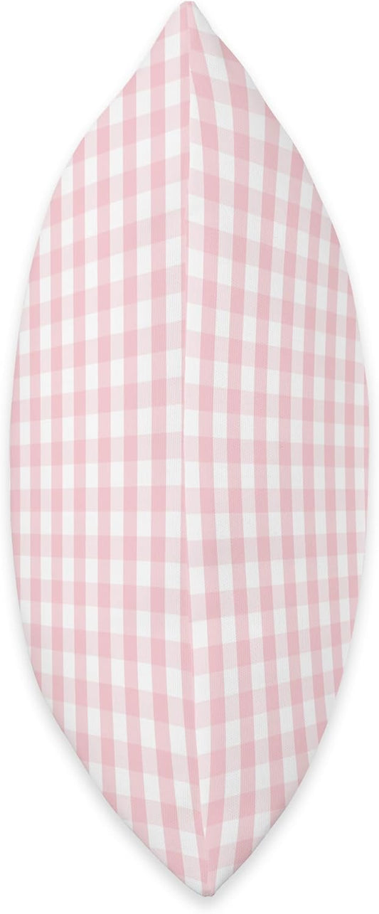 White and Light Pink Pastel Color Gingham Check Throw Pillow