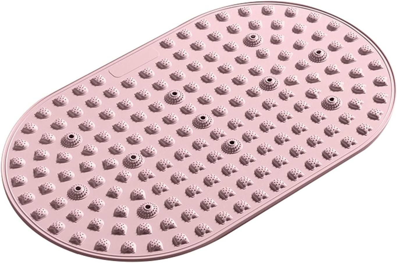 Shower Mat, Round Non Slip Bath Mat with Suction Cups and Drain Holes, Silicone Bathtub Mats for Bathroom Bathtub Swimming Pool (Pink)