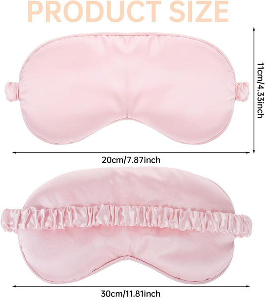 Molain Sleep Mask, 2 Pack Silky Eye Cover Soft Satin Blindfold Elastic Strap Night Eyes Shade for Women Men, Eye Sleep Shade Cover, Blocks Light Reduces Puffy Eyes Gifts(Pink)