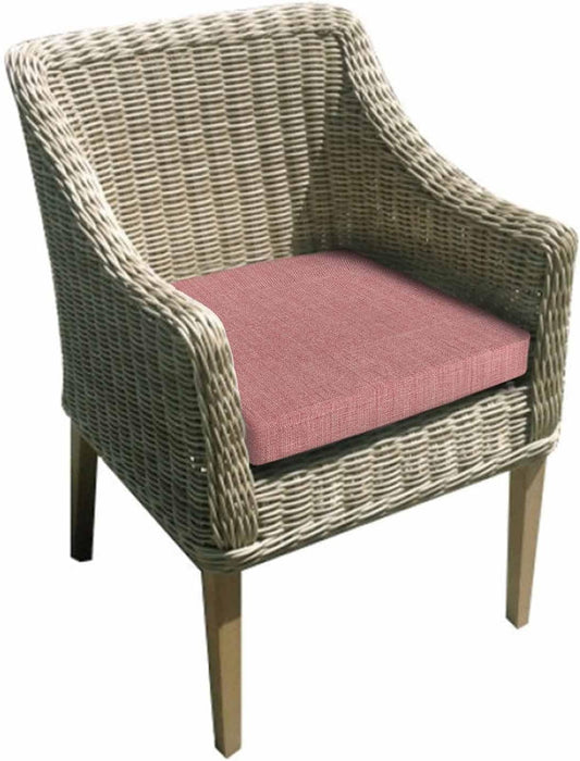 Vintage Peach Pink Outdoor Waterproof Seat Cushion Covers 20x18, Patio Chair Slipcover with Ties Set of 2, Farmhouse Retro Solid Color Linen Texture Replacement Seat Furniture Protector for Garden