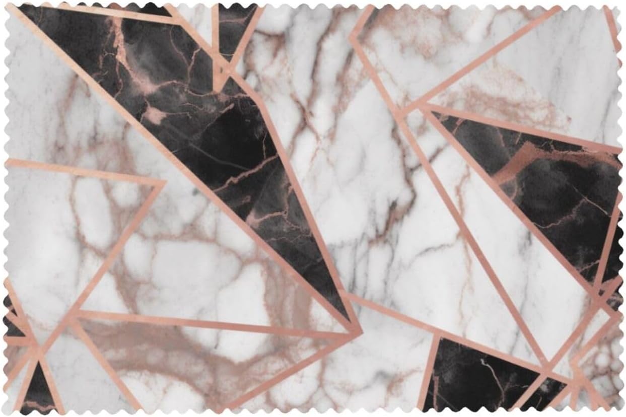 Placemats Set of 4, 12x18 Inch Heat Resistant Place Mats,Rose Gold Marble Print Table Protectors for Dining Table Party Kitchen Table Decor