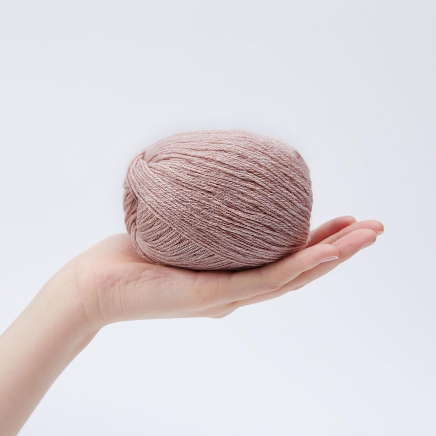 NICEEC 3 Skeins Soft Merino Wool Yarn - Soft & Warm, Finger Weight, Woolen Yarn for Crochet & Knitting, Total 5.3oz/606yds - Pale Pink