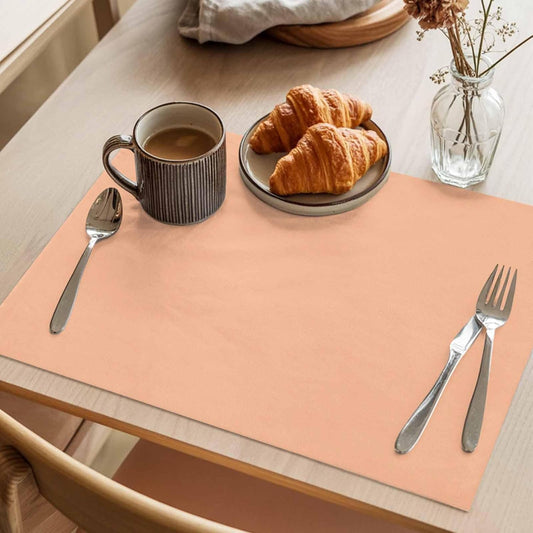 Placemats Set of 2 - Peach Pink Watercolor Place Mat for Kitchen Dining Tables,Washable Heat-Proof Table Mats Indoor Outdoor Solid Color Placemat for Wedding Holiday Party
