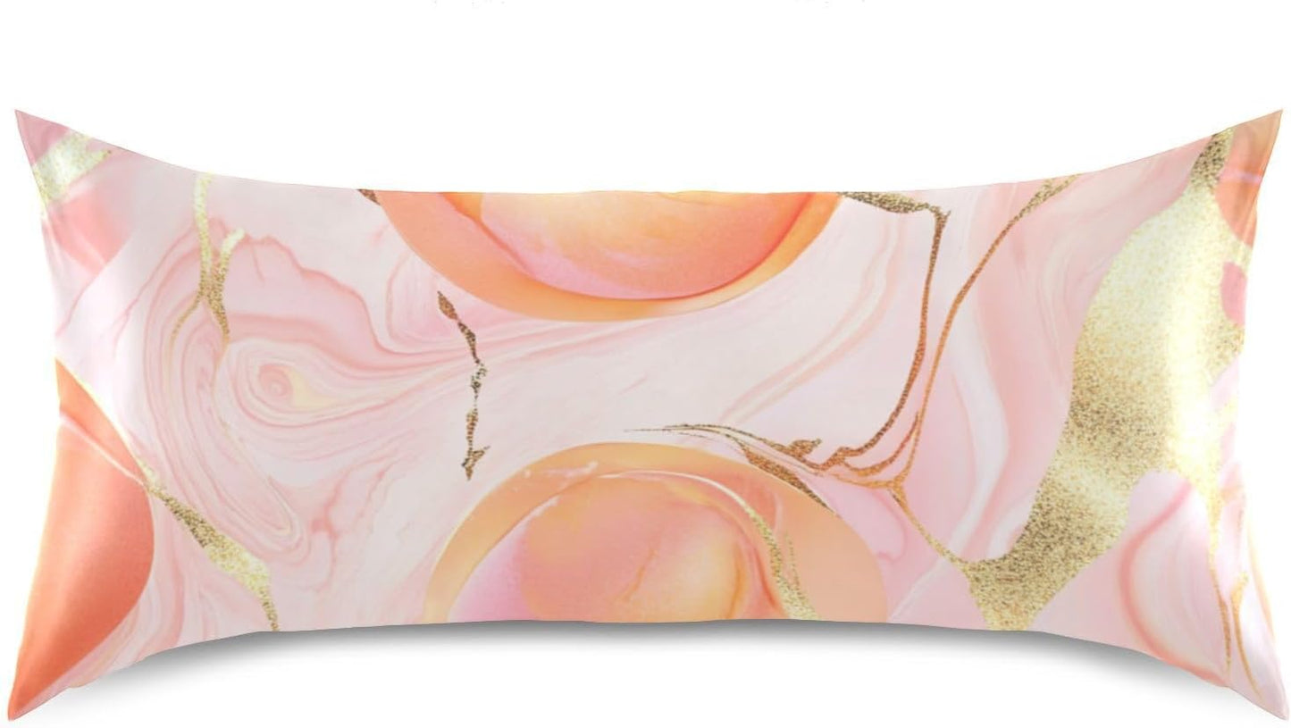 Satin Pillowcases for Hair and Skin Similar to Silk Pillow Cases Standard Size Anti Wrinkle Body Cooling Pillow Covers with Envelope Closure S Georgia Peachs Luxury Pink