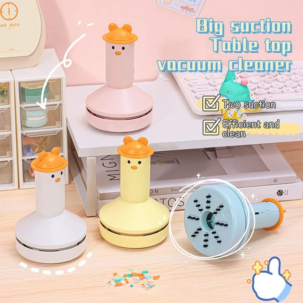 Mini Desktop Vacuum Cleaner Cute Desktop Cordless Vacuum Cleaner Multifunction Handheld Portable,Pink