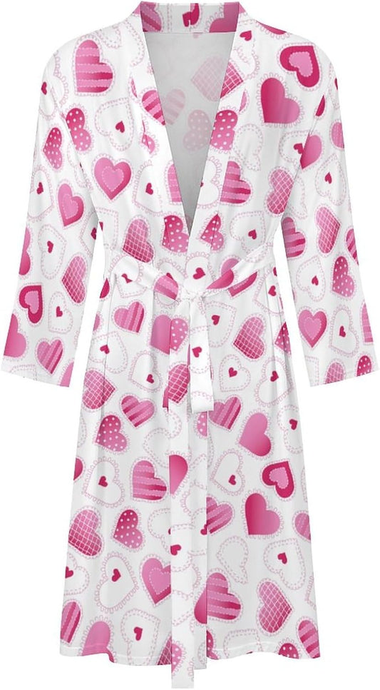 Womens Winter Forest Landscape Bathrobe Mens Knit Pajamas Robe With Self Tie Belt Waist Knee Length Travel Spa Robes
