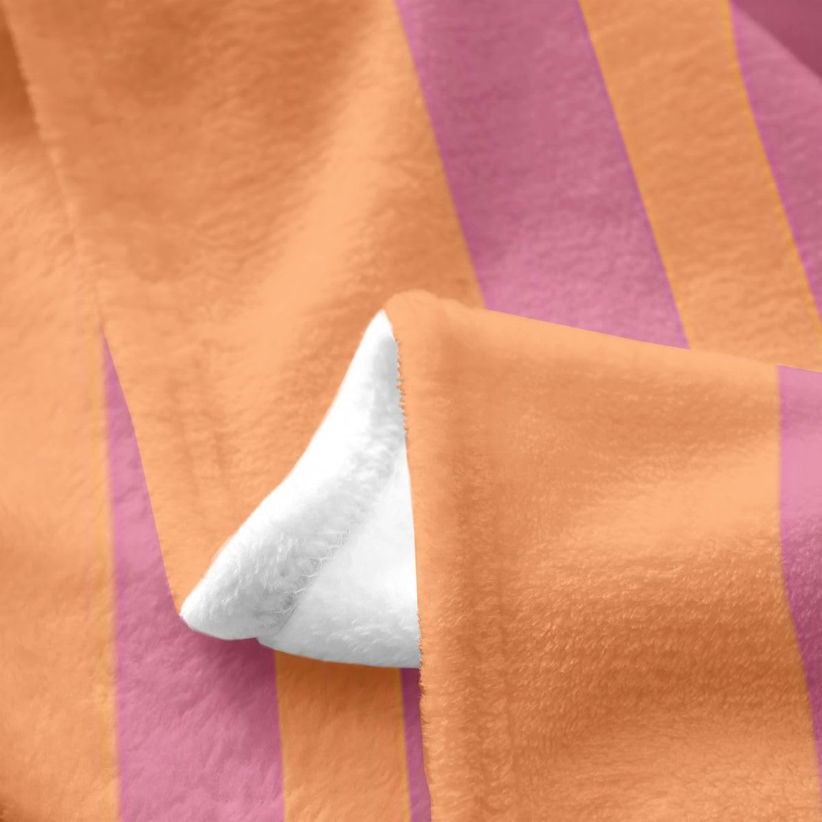 Erosebridal Peach Orange Modern Lines Flannel Blanket Queen 90x90 Inch for Kids Teens Adults | Abstract Striped Fleece Blanket Retro Vertical Stripe Fuzzy Plush Throw Minimalist Stripes Pattern Decor