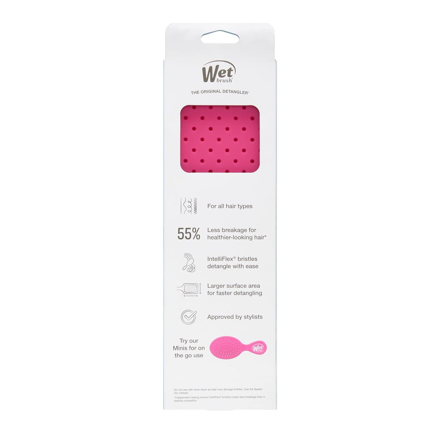 Wet Brush Paddle Detangler Hair Brush, Pink Frost - Ultra-Soft IntelliFlex Detangling Bristles with AquaVent Design - Spread Hair Treatments Evenly - Glides Through Tangles For All Hair Types
