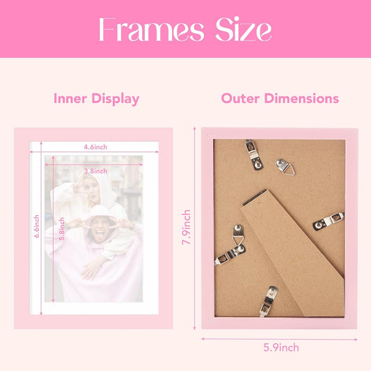 TWING 5x7 Picture Frame,Light Pink Photo Frame Display Picture 4x6 with Mat or 5x7 Without Mat,Colored Photo Collage Frame for Wall Mounting or Table Display,1 Pack