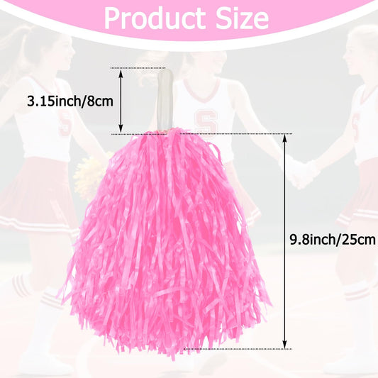 Hooshing 5PCS Pom Poms Cheerleading Shaker and Hair Ropes Wrist Ties with Poms for Cheerleader Girls Sports Spirits Rewards Cheer in Party Festival
