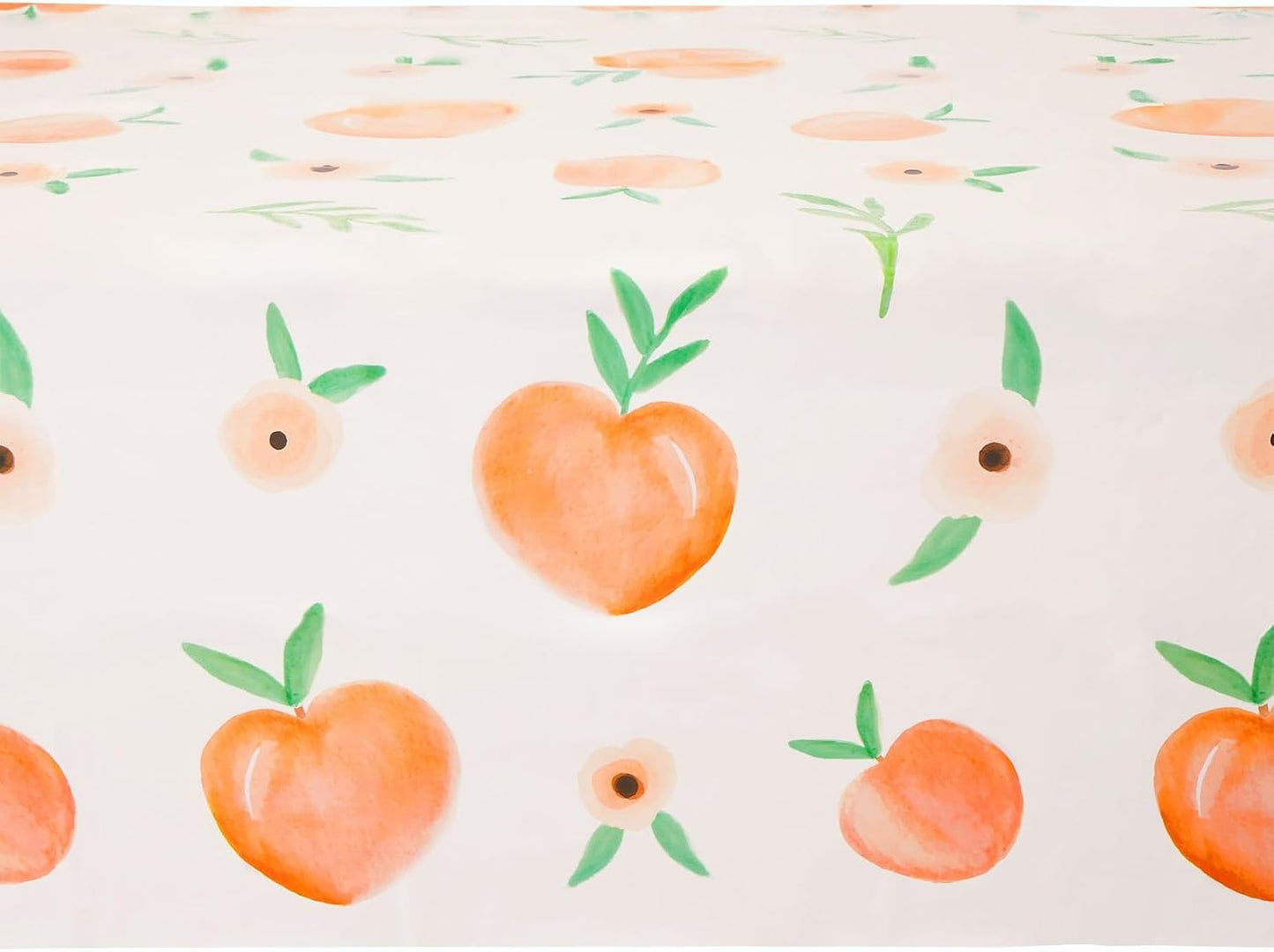 Sparkle and Bash Peach Theme Tablecloth - 54 x 108 Inch, 3-Pack Plastic Tablecovers - Disposable Covers for Peach Baby Shower & Birthday Party Decor