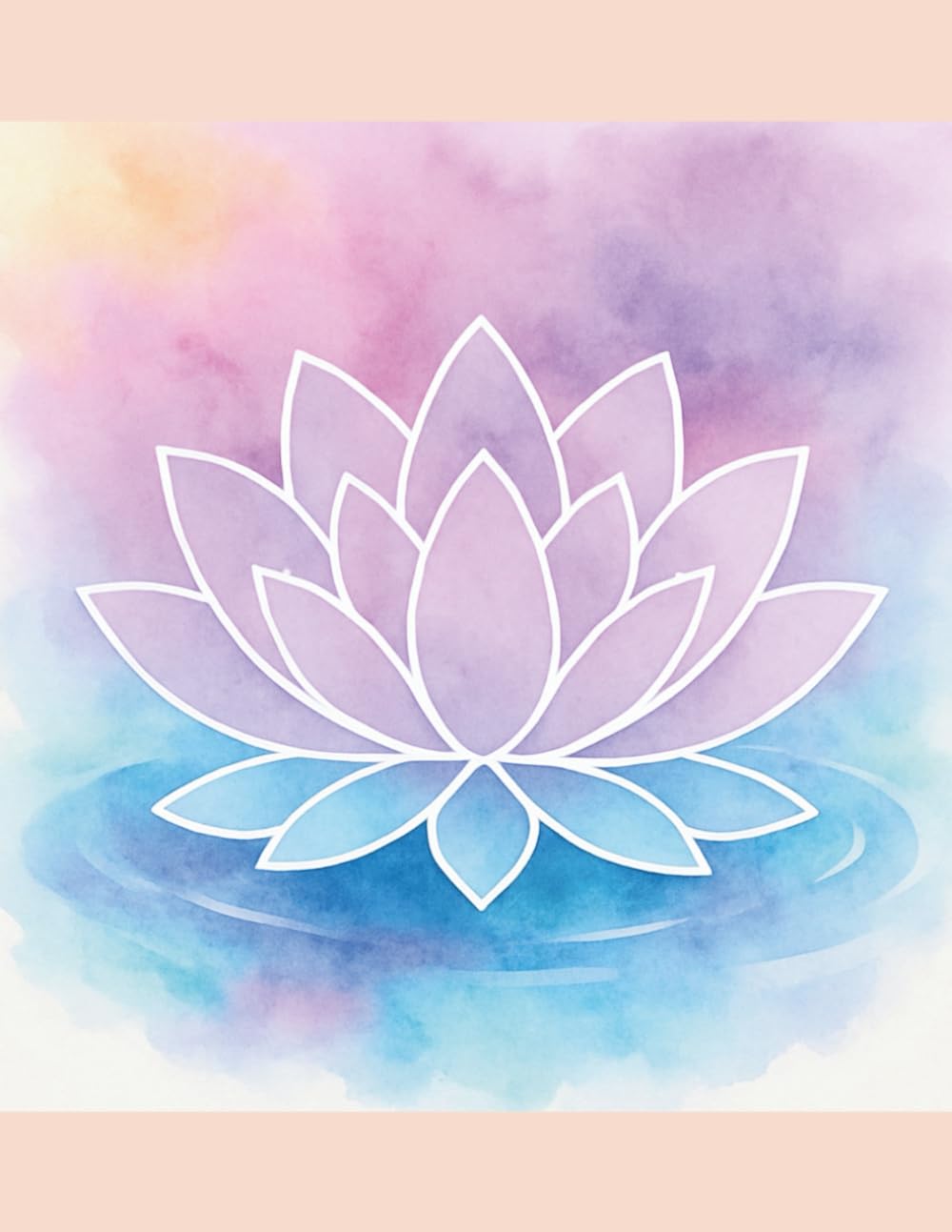 Peach Lotus Dream Notebook – 8.5 x 11 Watercolor Composition Book: 100-Page Wide Ruled Notebook with Pastel Lotus Artwork and Soft Peach Border – ... Mindful Journaling, School, or Everyday Notes