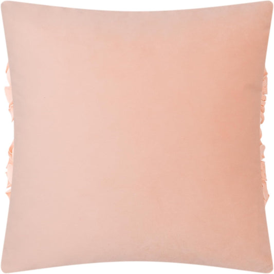 JWH Handmade 3D Flower Throw Pillow Covers Decorative Floral Accent Cushion Cover Velvet Pillowcase for Car Bed Couch Bedroom Decor 18x18 Inch Blush Pink
