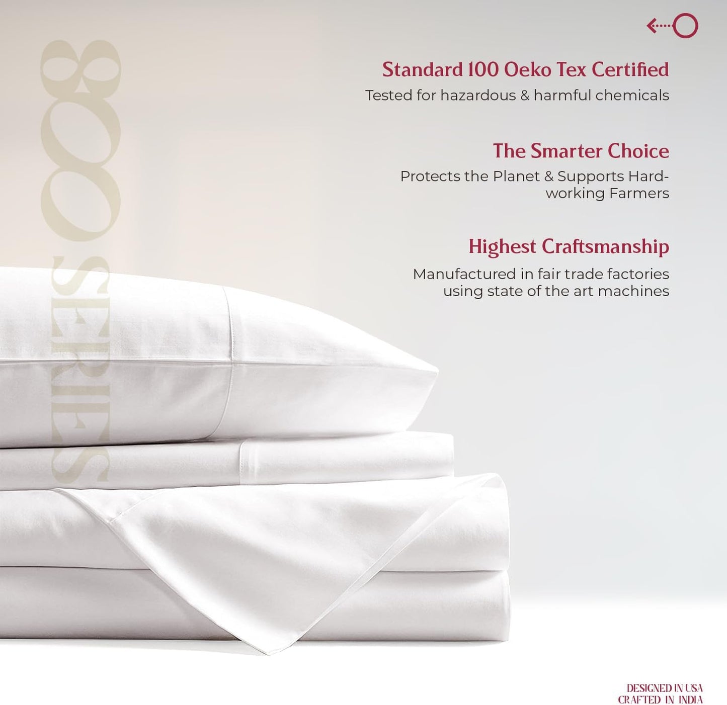Mayfair Linen Egyptian Cotton Pillow Case Queen Size - Luxury 800 Series High Thread Count Pillowcases Set of 2 (Blush), Soft Cooling & Breathable Hotel Quality Pillowcases - Tranquil Collection
