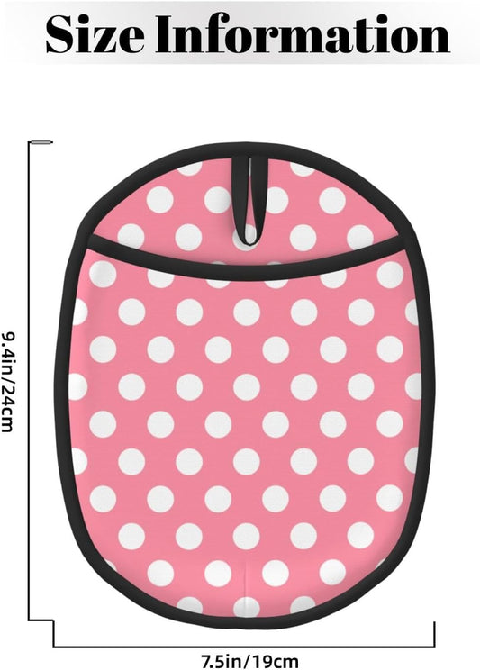 Light Pink Polka Dot Print (a) Pot Holders for Kitchen 1 PC - Heat Resistant Oven Mitts Hot Pads with Pocket, Silicone Pot Holders with Hanging Loop, Non Slip Potholders for Kitchen Baking Cooking