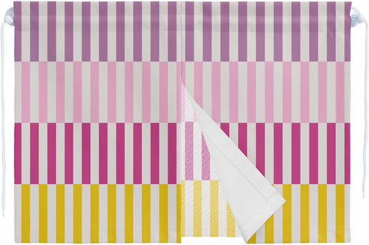 Car Window Shades for Side Windows Stripes Lines Car Sun Shade Curtain 2 PCS Double Layer Privacy Blackout Pink Purple Yellow Striped Magnetic Car Window Curtains with Suction Cup Sun Block Covers