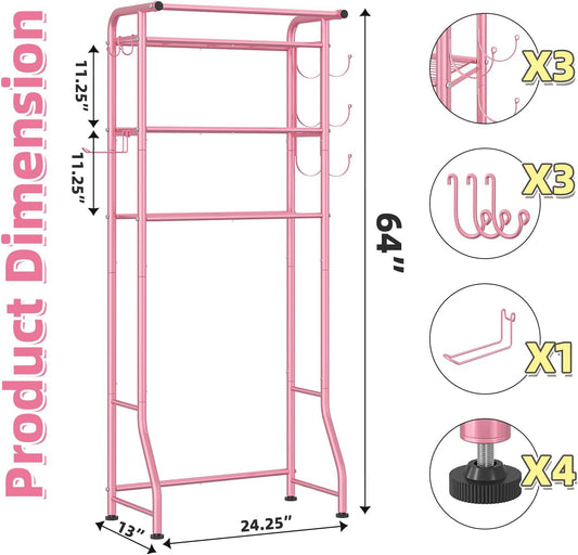 Simple Trending 3 Tier Over The Toilet Rack, Shelf Bathroom, Bathroom Stand Organizer Space Saver, Pink