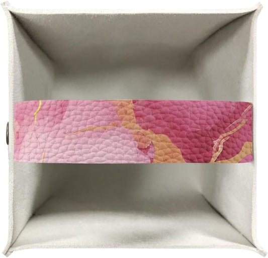 Biyejit Pink Marbles Tissue Box Cover Tissues Cube Box Cover Square Cube Tissue Box Cover Home Office Car Decorations for Bathroom Vanity Countertop Night Stands Office Desk Car