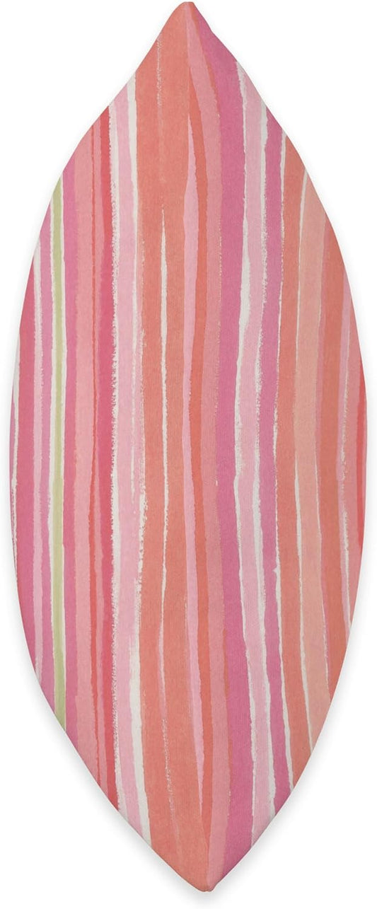Pastel Pink Peach Vertical Stripe Pattern Cute Summer Throw Pillow