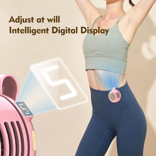 Portable Silent Mini Bladeless Electric Fan,Small fan Clip on for Shirt & Waist,2026 New Mini Bladeless Fan Clip On,Adjustable 3-Speed For Outdoor & Travel & Office,Gift (pink with display)
