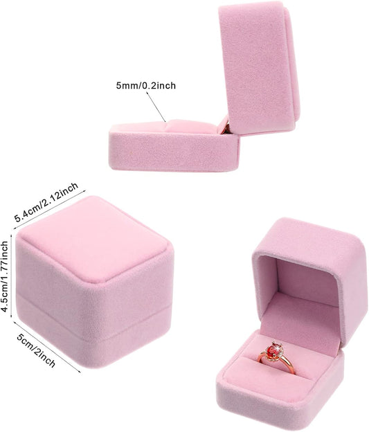 Zhanmai 12 Pcs Velvet Ring Box Jewelry Box Earring Jewelry Case Gift Boxes for Women Wedding Anniversary 2.12 x 1.77 x 2 Inch(Pink)