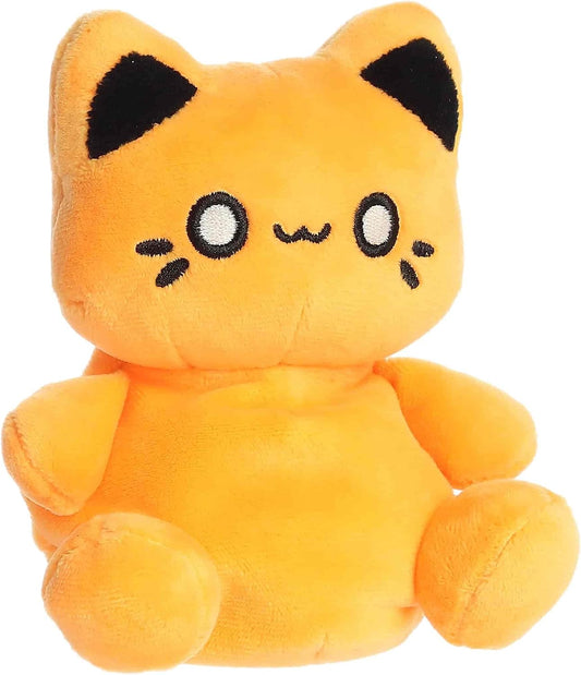 Aurora® Enchanting Tasty Peach® Meowchi Palm Pals™ Stuffed Animal - Bright & Colorful Design for Room Decor - Perfect for Adults, Kids, and Birthdays - Kinetic Orange 5 Inches