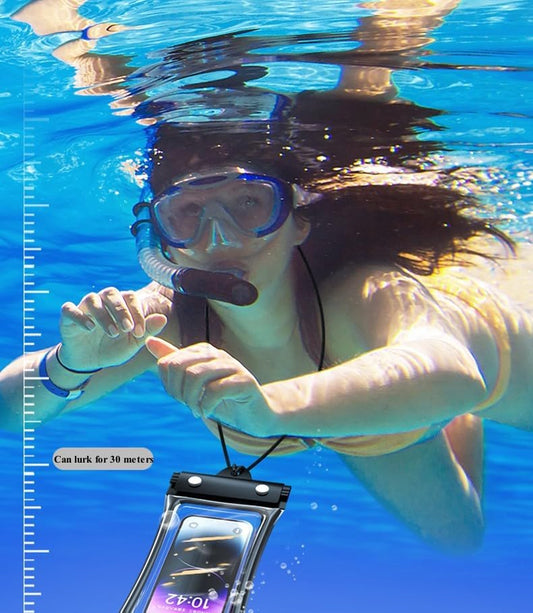 Waterproof Phone Pouch,Floatable Waterproof Phone Pouch with Touchscreen,Universal IPX8 Waterproof Cell Phone Case,Underwater Photography,for Swimming,Rafting,Diving,for All Models (Pink)