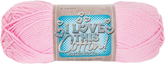 I Love This Cotton 4-Medium, 180 Yards of 100% Cotton Yarn for Crocheting & Knitting Blankets, Hats, & More – DIY Handcrafting Accessories, Set of 3, 74 Pink