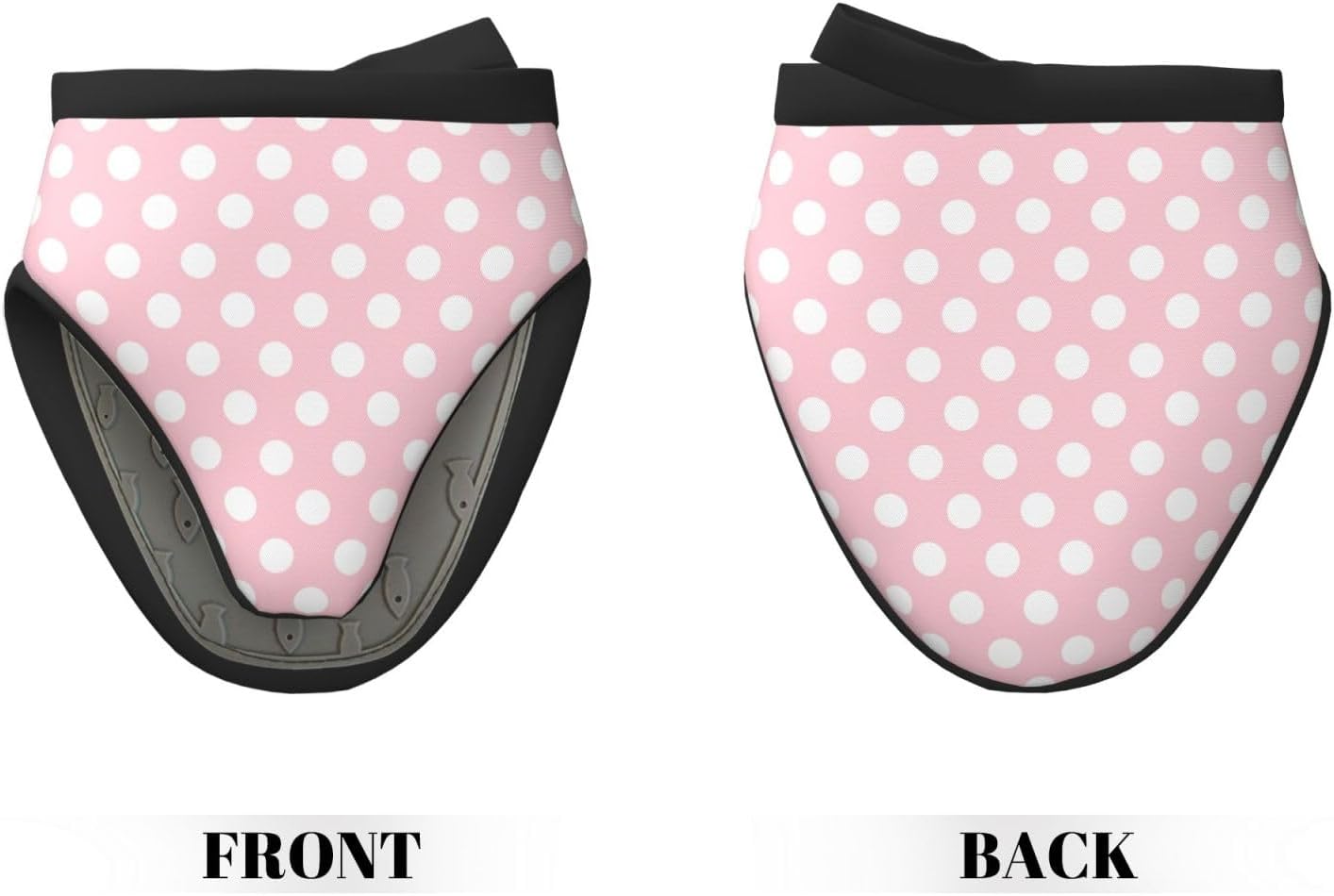 Mini Silicone Oven Mitts, Light Pink Polka Dot Print Oven Mitts Heat Resistant, Pot Holders for Kitchen Cooking & Baking Gloves
