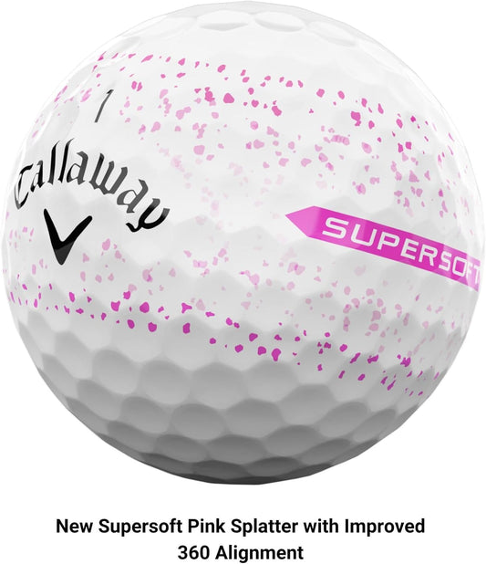 Callaway Golf Supersoft Golf Balls (2023 Version, Pink Splatter)
