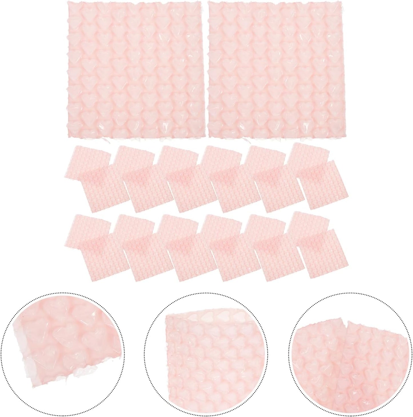 VILLCASE 60Pcs Bubble Out Bags Double Walled Bubble Cushioning Bags for Shipping Packaging 3.93X3.93X0.19In Pink Heart Shaped Pouches for Mailing Protection
