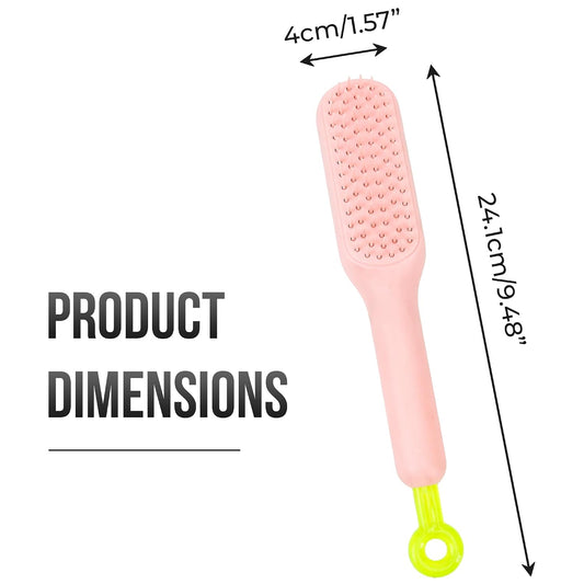 Brush for Shih Tzu Puppy, Small Dogs, Yorkie, Maltipoo, Retractable Pet Hair Remover Brush for Shedding, Short Haired Effective Grooming Supplies, Soft, Gentle, for Cat, Bunny, Tzus (Pink)