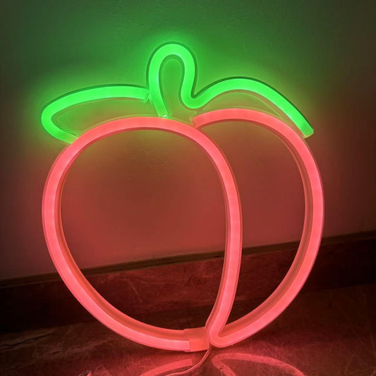 Peach Neon Sign, Fruit Peach Neon Decor,Funny Peach Led Sign Pink Decor For Bedroom Wall Art Decor,Gift For Her, Peach Led Sign For Christmas Decoration Thanksgiving Decoration Valentine'S Day Gift