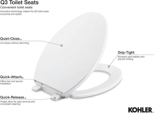 Kohler K-4733-V10 Glenbury Quiet Close Toilet Seat, Elongated, Peachblow