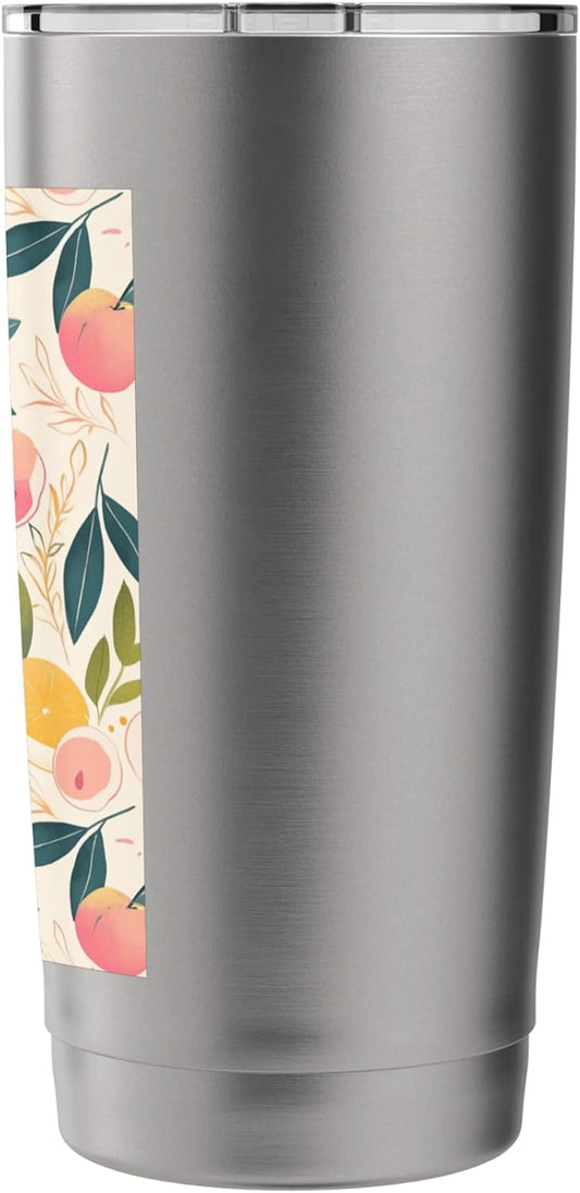 Pattern Art Peach Fruit Vintage Stainless Steel Insulated Tumbler