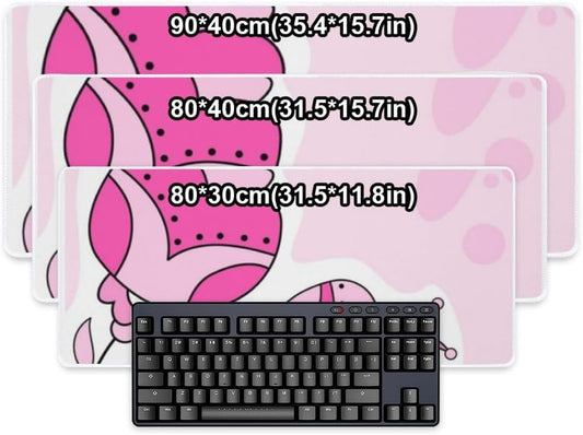 Unique Flower Light Pink Full Desk Mouse Pad 35.4 x 15.7 Inches Mouse and Keyboard Pad Hard Office Supplies Kit Cute Office Desk Decor Cubicle Accessories Pads on Top of Desks XL Computer Matt for