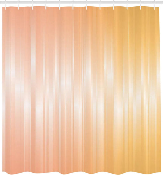 Ambesonne Abstract Art Shower Curtain, Vertical Color Bands Stripes Lines Vintage Dramatic Digital Illustration, Cloth Fabric Bathroom Decor Set with Hooks, 69" W x 70" L, Pale Peach