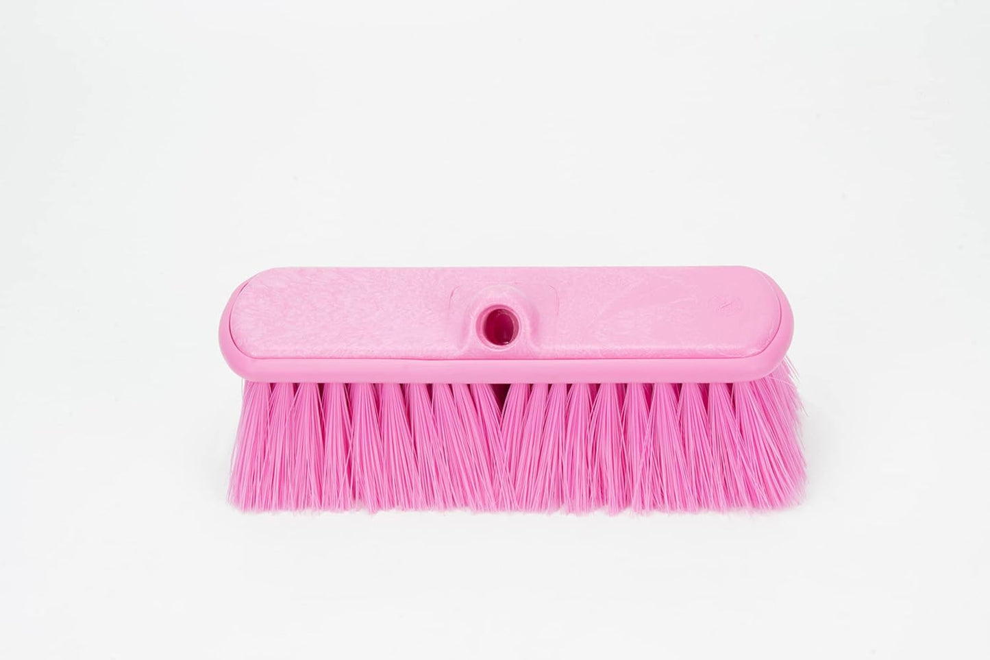 SPARTA Flo-Thru Heavy-Duty Deck Scrub Brush Nylon Bristled, Boat and Floor Scrub Broom with Protective Bumper for Floors and Large Equipment, Plastic, 9.5 Inches, Pink