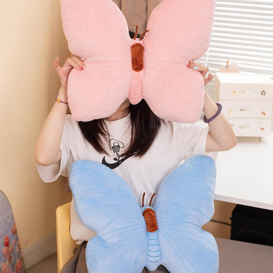 PEACH CAT Butterfly Pillow Decorative Butterfly Shaped Throw Pillows 15.7" x 15.7" Cute Plush Cushion Decor for Bedroom Living Room Sofa Couch Pink