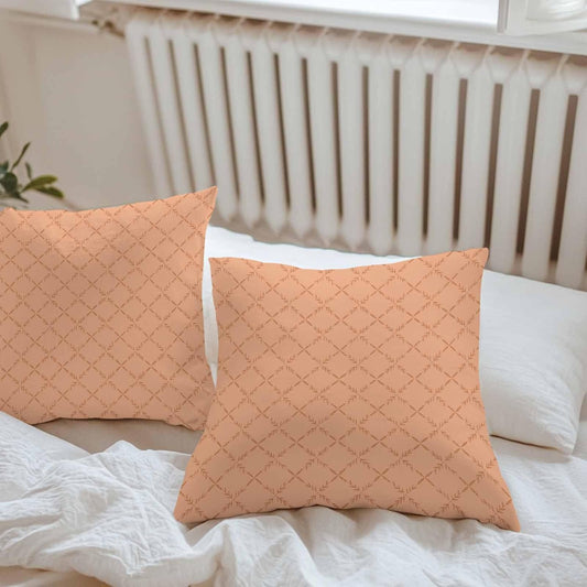 Outdoor Pillow Covers 20 x 20 Inches, Peach Fuzz Pink Rhombus Waterproof Throw Pillow Cover Set of 2, Classic Geometric Plaid Modern Abstract Art Decorative Cushion Covers for Patio/Couch